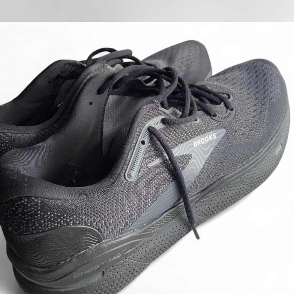 Brooks Ghost Black and Charcoal Athletic Sneakers